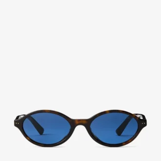 Occhiali da sole Marais in acetato ovale color Havana e blu