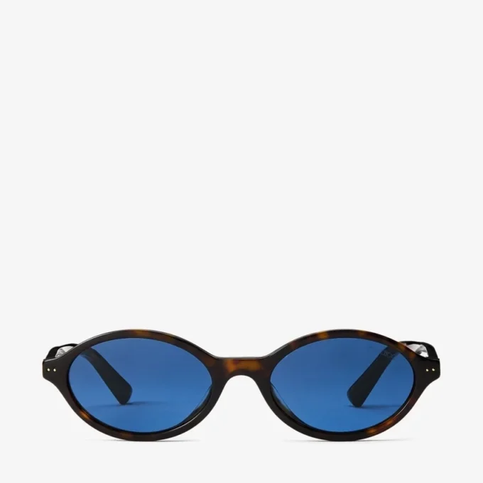 Occhiali da sole Marais in acetato ovale color Havana e blu