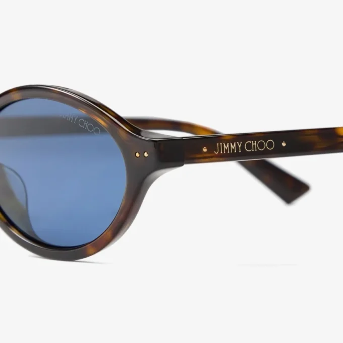 Occhiali da sole Marais in acetato ovale color Havana e blu