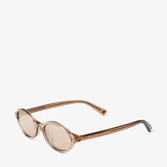 Occhiali da sole Marais in acetato ovale trasparente color cuoio e marrone chiaro