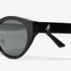 Occhiali da sole ovali Benna in acetato nero e grigio
