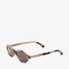 Occhiali da sole ovali Marais in acetato Chai Havana e marrone scuro