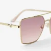 Occhiali da sole quadrati Joss in oro pallido Occhiali da sole quadrati Joss in oro pallido