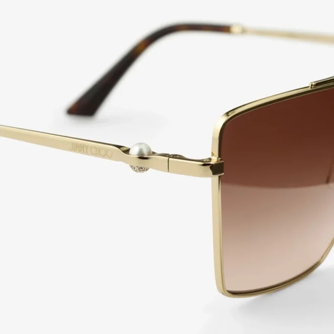 Occhiali da sole quadrati Joss in oro pallido Occhiali da sole quadrati Joss in oro pallido
