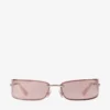 Occhiali da sole rettangolari in metallo oro pallido e rosa Occhiali da sole rettangolari in metallo oro pallido e rosa