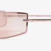 Occhiali da sole rettangolari in metallo oro pallido e rosa Occhiali da sole rettangolari in metallo oro pallido e rosa
