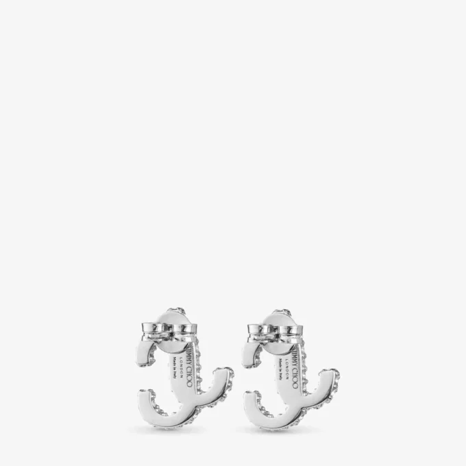 Orecchini a bottone Jc in metallo con finitura argento e cristalli Swarovski Orecchini a bottone Jc in metallo con finitura argento e cristalli Swarovski