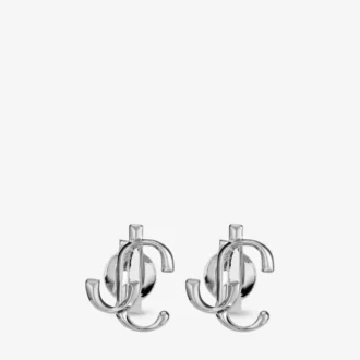Orecchini a bottone Jc Mini in metallo con finitura argento