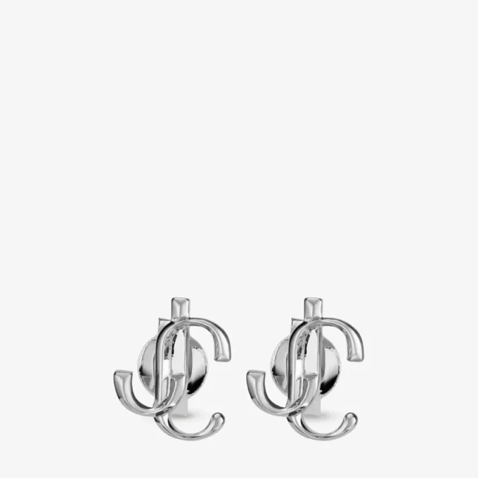 Orecchini a bottone Jc Mini in metallo con finitura argento Orecchini a bottone Jc Mini in metallo con finitura argento