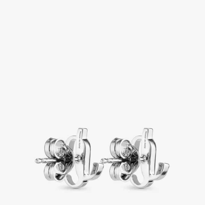 Orecchini a bottone Jc Mini in metallo con finitura argento Orecchini a bottone Jc Mini in metallo con finitura argento