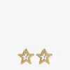 Orecchini a bottone Jc Star in metallo con finitura dorata e cristalli Swarovski Orecchini a bottone Jc Star in metallo con finitura dorata e cristalli Swarovski