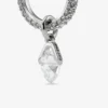 Orecchini a cerchio a forma di cuore con finitura argento e cristalli