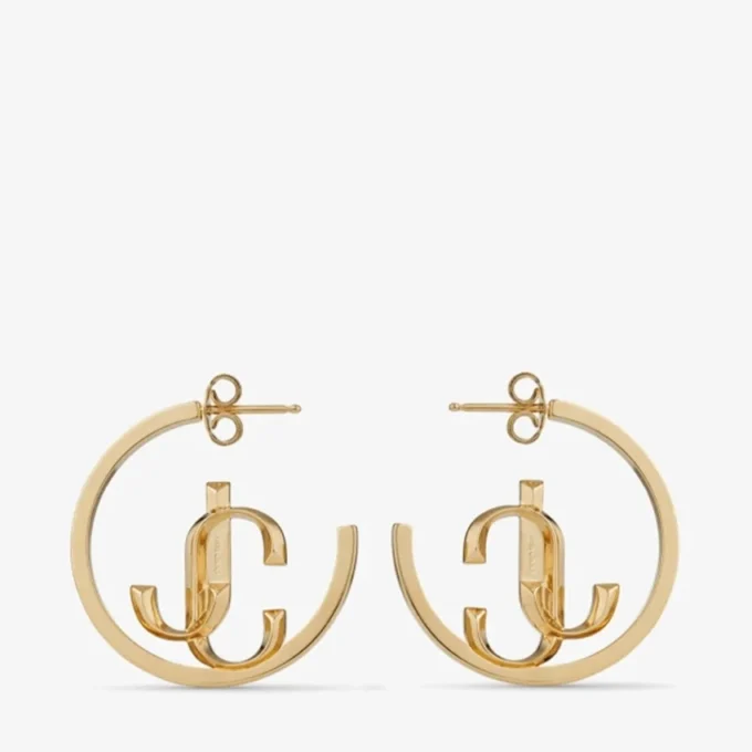 Orecchini a cerchio Jc Monogram in metallo con finitura dorata Orecchini a cerchio Jc Monogram Orecchini a cerchio Jc Monogram in metallo con finitura dorata Orecchini a cerchio Jc Monogram