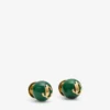 Orecchini a perla in metallo con finitura verde scuro e oro e acrilico Orecchini a perla in metallo con finitura verde scuro e oro e acrilico