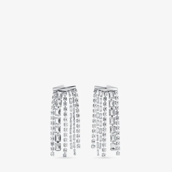 Orecchini Zandra Orecchini in cristallo con finitura argento Orecchini Zandra Orecchini in cristallo con finitura argento