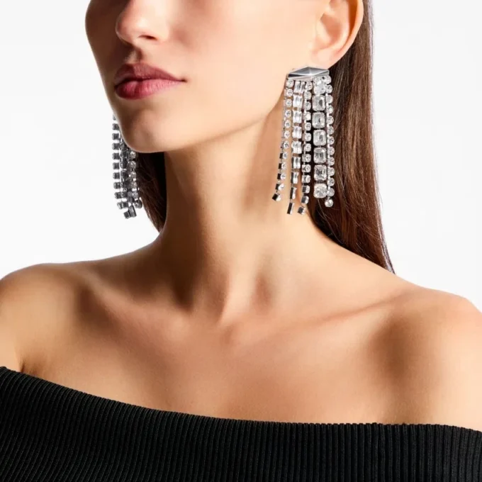 Orecchini Zandra Orecchini in cristallo con finitura argento Orecchini Zandra Orecchini in cristallo con finitura argento