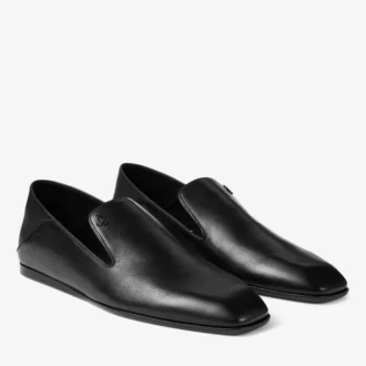 Pantofole da uomo Eliot in pelle nera vintage