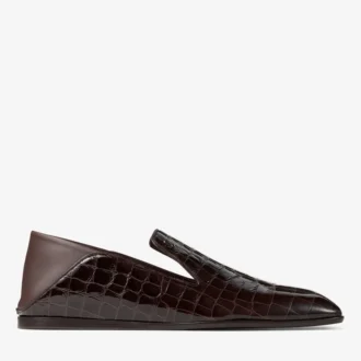 Pantofole da uomo Eliot in pelle Sambuco con stampa cocco