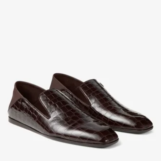Pantofole da uomo Eliot in pelle Sambuco con stampa cocco
