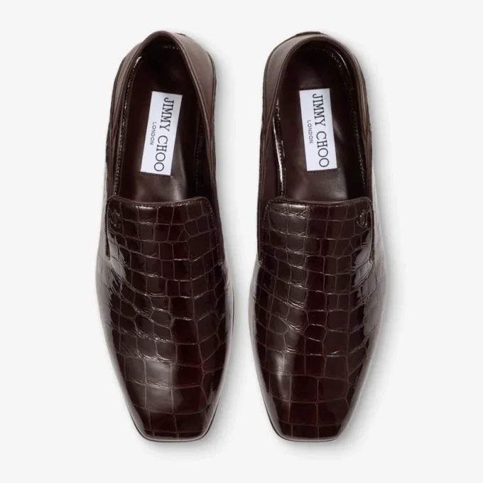 Pantofole da uomo Eliot in pelle Sambuco con stampa cocco Pantofole da uomo Eliot in pelle Sambuco con stampa cocco