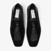 Pantofole da uomo Eliot in velluto nero con nappa Pantofole da uomo Eliot in velluto nero con nappa