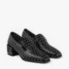 Pantofole Eliot 45 in pelle nappa metallizzata nera con occhielli Pantofole Eliot 45 in pelle nappa metallizzata nera con occhielli