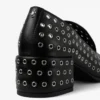 Pantofole Eliot 45 in pelle nappa metallizzata nera con occhielli Pantofole Eliot 45 in pelle nappa metallizzata nera con occhielli