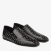 Pantofole Eliot da uomo in pelle nappa metallizzata nera con occhielli Pantofole Eliot da uomo in pelle nappa metallizzata nera con occhielli