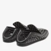 Pantofole Eliot da uomo in pelle nappa metallizzata nera con occhielli Pantofole Eliot da uomo in pelle nappa metallizzata nera con occhielli