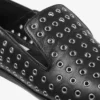 Pantofole Eliot in pelle nappa nera metallizzata con occhielli Pantofole Eliot in pelle nappa nera metallizzata con occhielli