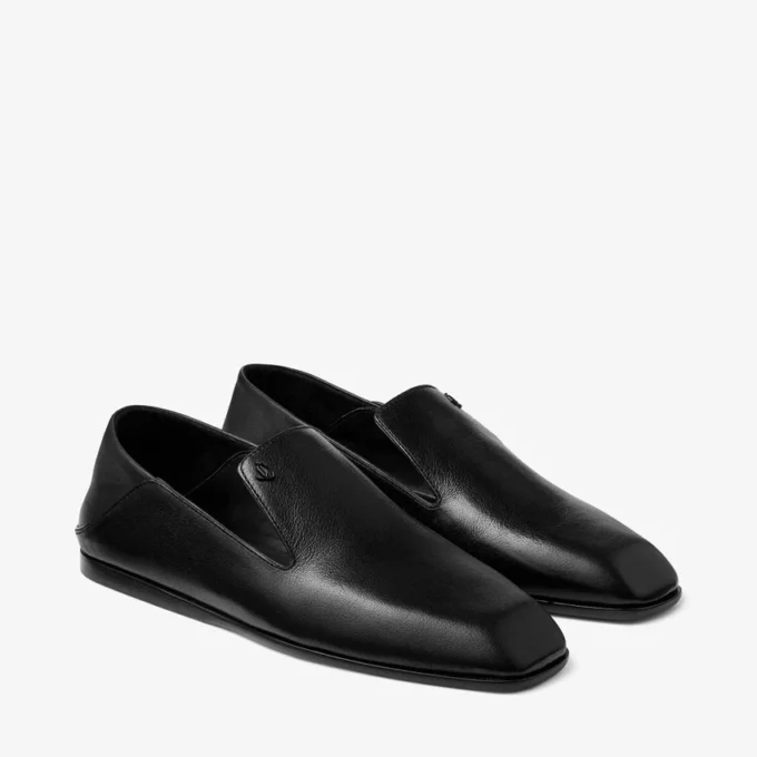 Pantofole Eliot in pelle nera vintage Pantofole Eliot in pelle nera vintage