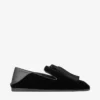 Pantofole Eliot in velluto nero con nappina Pantofole Eliot in velluto nero con nappina