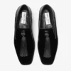 Pantofole Eliot in velluto nero con nappina Pantofole Eliot in velluto nero con nappina