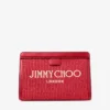 Pochette Avenue London in rafia ricamata rosso rubino e oro chiaro e pelle Pochette Avenue London in rafia ricamata rosso rubino e oro chiaro e pelle