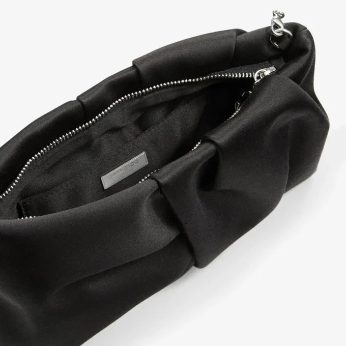 Pochette Bonny in raso nero Pochette Bonny in raso nero