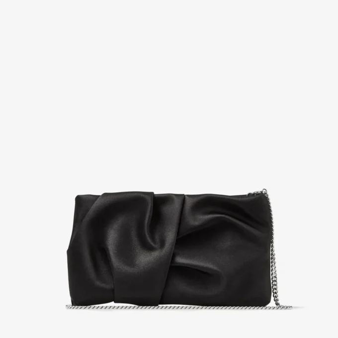 Pochette Bonny in raso nero Pochette Bonny in raso nero