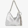 Pochette Callie in pelle metallizzata argento Pochette Callie in pelle metallizzata argento