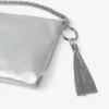 Pochette Callie in pelle metallizzata argento Pochette Callie in pelle metallizzata argento