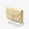 Pochette Curve in pelle Biker trapuntata color burro Pochette Curve in pelle Biker trapuntata color burro