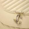 Pochette Curve in pelle Biker trapuntata color burro Pochette Curve in pelle Biker trapuntata color burro