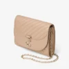 Pochette Curve in pelle biker trapuntata color chai Pochette Curve in pelle biker trapuntata color chai