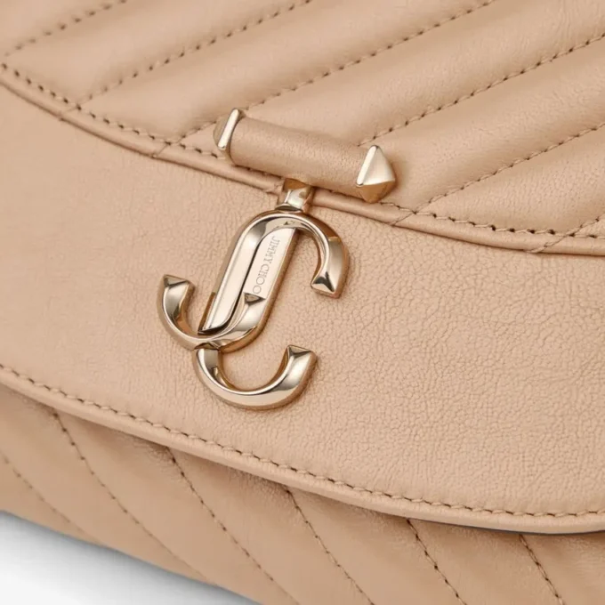 Pochette Curve in pelle biker trapuntata color chai Pochette Curve in pelle biker trapuntata color chai