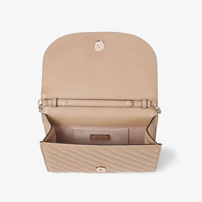 Pochette Curve in pelle biker trapuntata color chai Pochette Curve in pelle biker trapuntata color chai