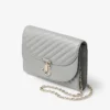 Pochette Curve in pelle Biker trapuntata color tortora Pochette Curve in pelle Biker trapuntata color tortora