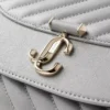 Pochette Curve in pelle Biker trapuntata color tortora Pochette Curve in pelle Biker trapuntata color tortora