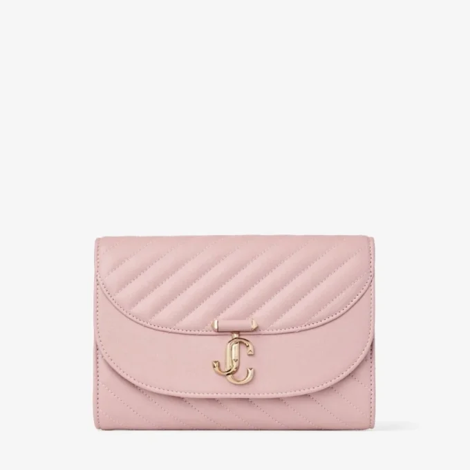 Pochette Curve in pelle Biker trapuntata rosa Pochette Curve in pelle Biker trapuntata rosa