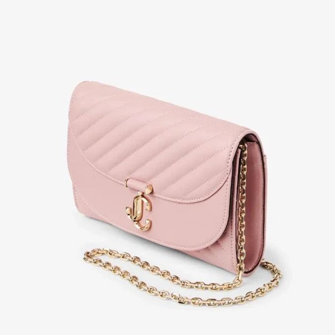 Pochette Curve in pelle Biker trapuntata rosa Pochette Curve in pelle Biker trapuntata rosa