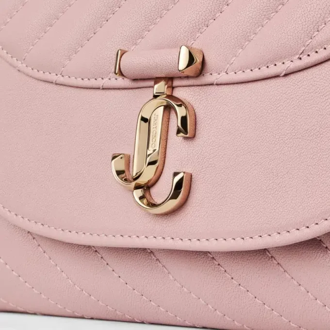 Pochette Curve in pelle Biker trapuntata rosa Pochette Curve in pelle Biker trapuntata rosa