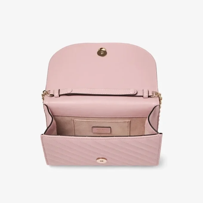 Pochette Curve in pelle Biker trapuntata rosa Pochette Curve in pelle Biker trapuntata rosa