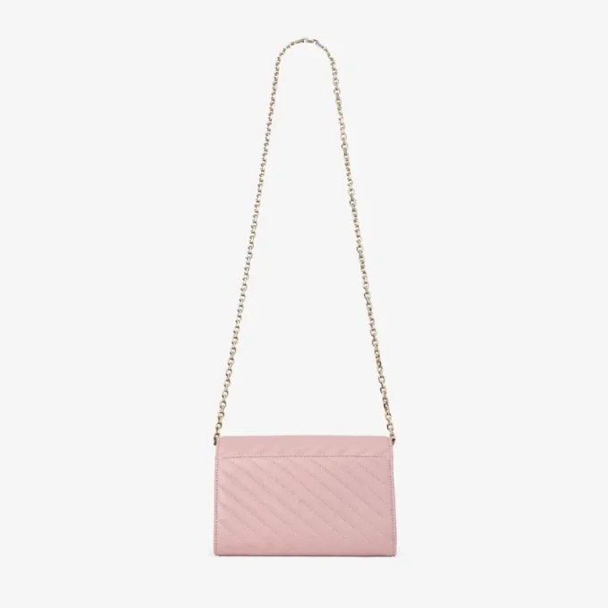 Pochette Curve in pelle Biker trapuntata rosa Pochette Curve in pelle Biker trapuntata rosa